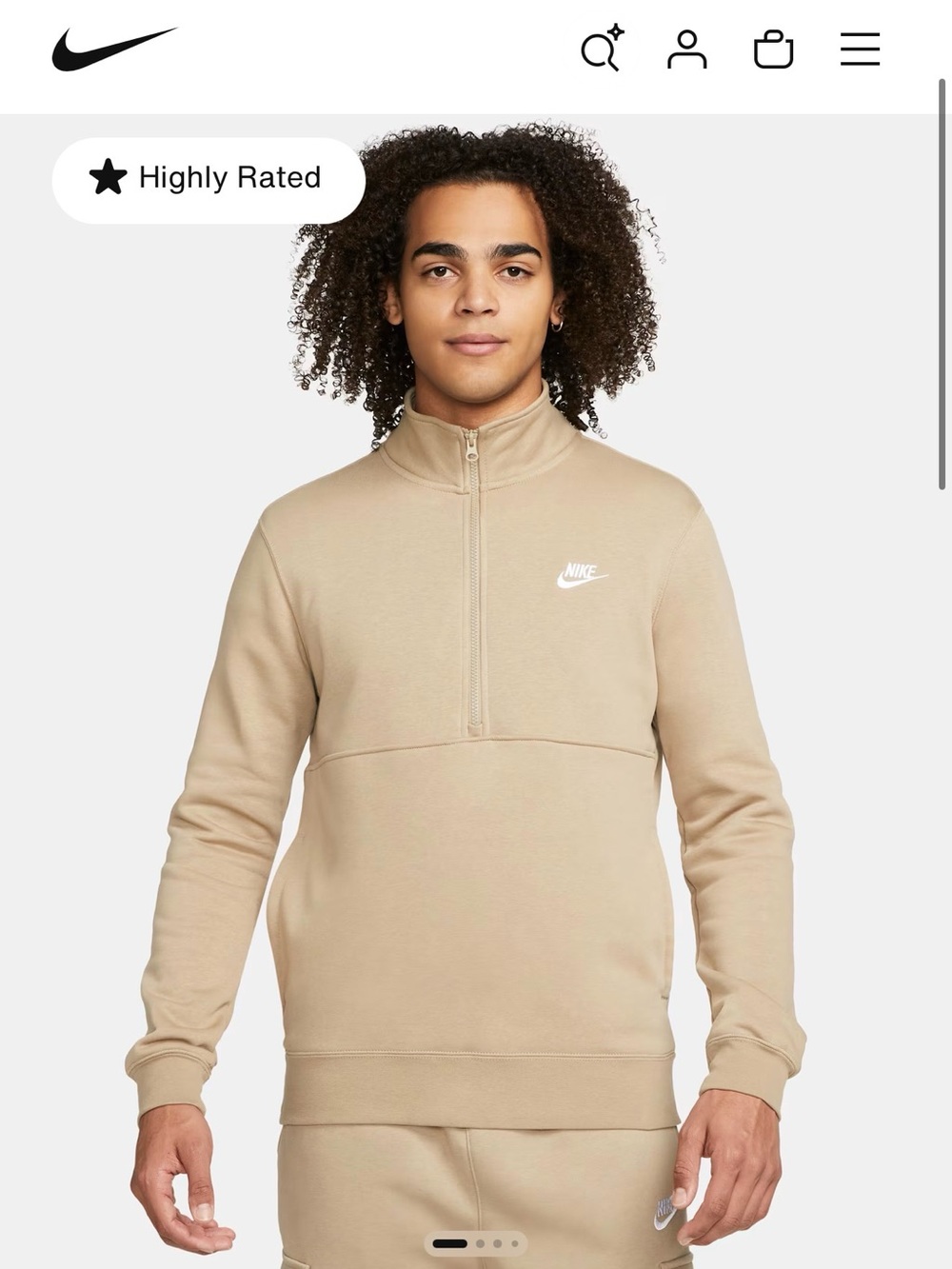 Nike Men’s khakis 1/2-Zip Pullover Sweatshirt